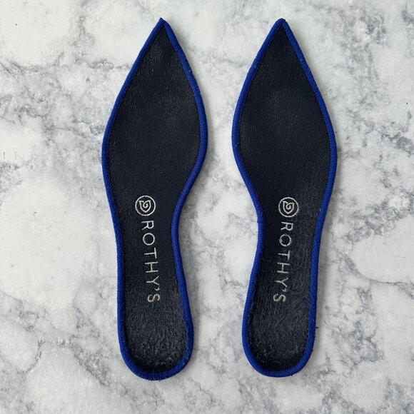 Rothy's The Point Soft Blue Orange Line Ballet Flats - Picture 8 of 12